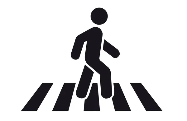 Znak Crosswalk Ikoną Mężczyzny Białym Tle — Zdjęcie stockowe