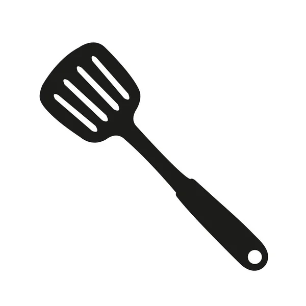 Black Cooking Spatula Isolated White Background Copy Space — Stock Vector