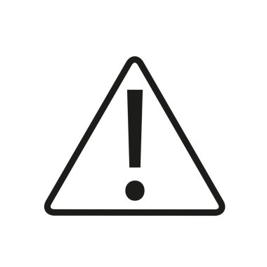 Fotokopi alanı olan beyaz bir arkaplanda siyah beyaz dikkat işareti