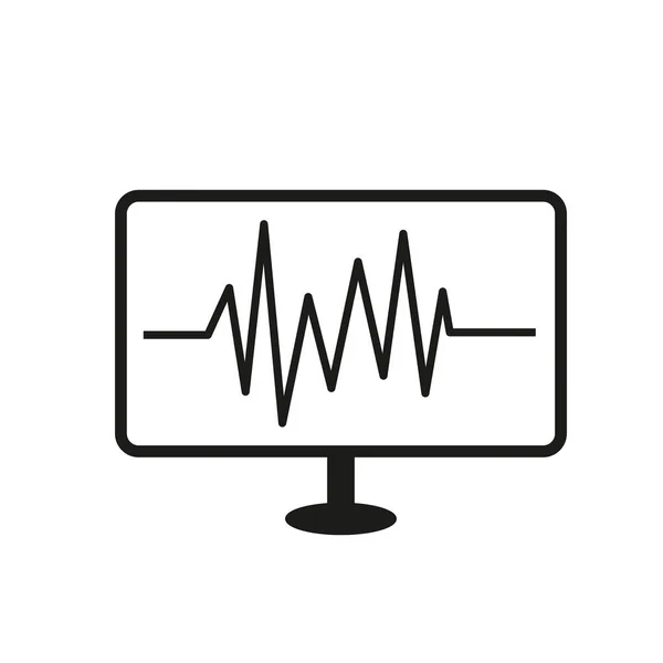 Eine Elektrokardiogrammlinie Auf Einem Flachbildschirm Auf Weißem Hintergrund Mit Kopierraum — Stockfoto