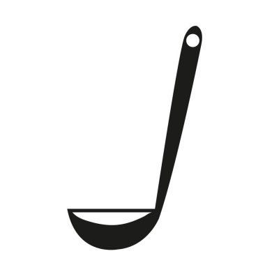 Kopyalama alanı olan beyaz bir arkaplanda siyah bir kepçe