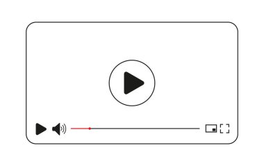 Beyaz arkaplanda oyun sembolü olan bir video oynatıcı ekranı