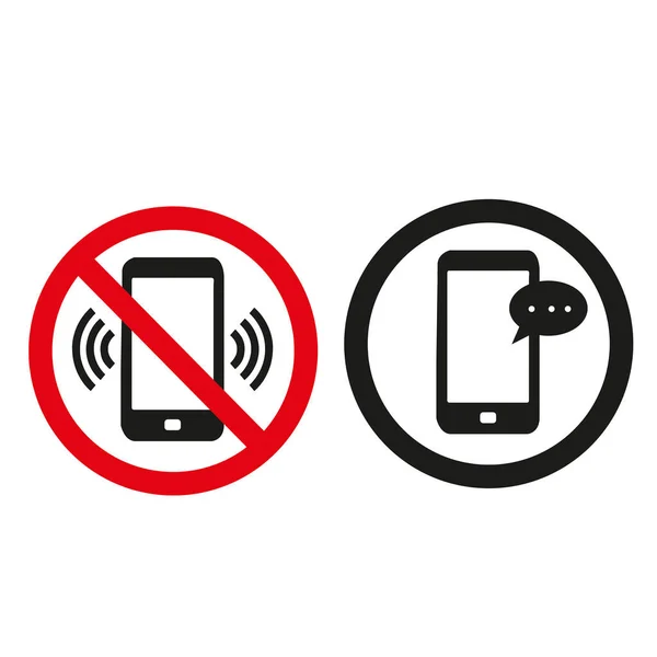 Zeichen Der Einschränkung Der Nutzung Von Mobiltelefonen Erlaubnis Zur Textnachricht — Stockvektor