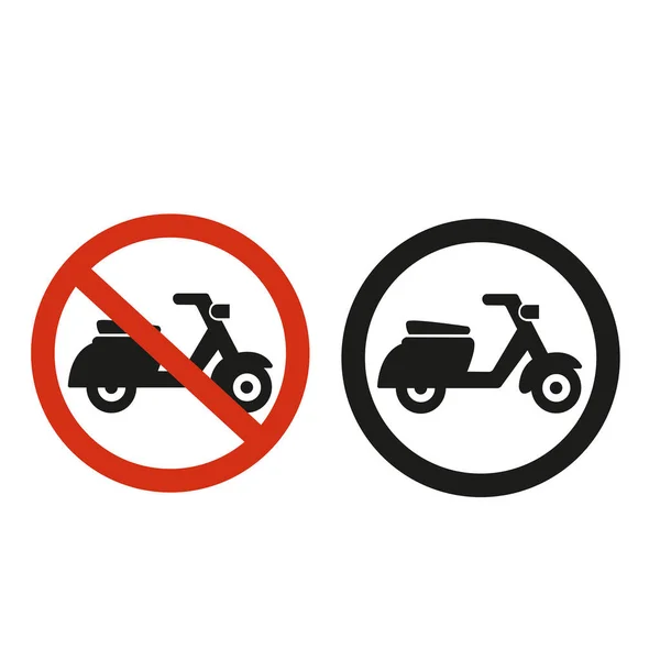コピースペース付きの白い背景に禁止されたオートバイの標識 — ストックベクタ
