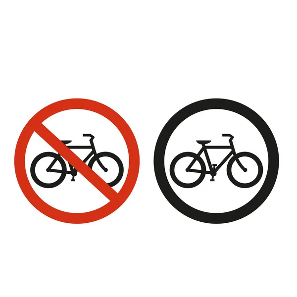 Förbjudna Cyklar Tecken Vit Bakgrund Med Kopia Utrymme — Stock vektor