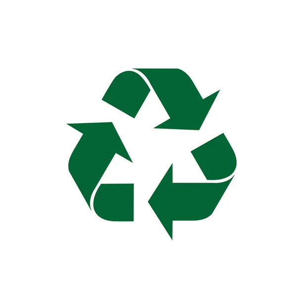 コピースペースのある白い背景に緑のリサイクル記号 — ストックベクタ