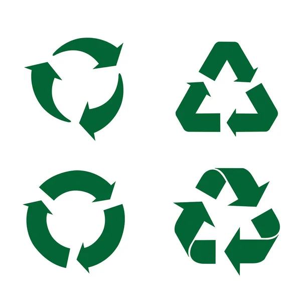 Carteles Reciclaje Verde Sobre Fondo Blanco Con Espacio Para Copiar — Vector de stock