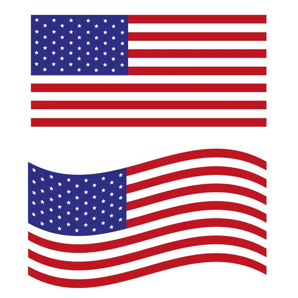 stock vector United States flags on a white background with copy space