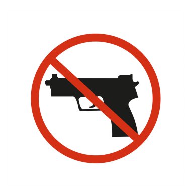 Kopya alanı olan beyaz bir arkaplanda silah alanı işareti yok