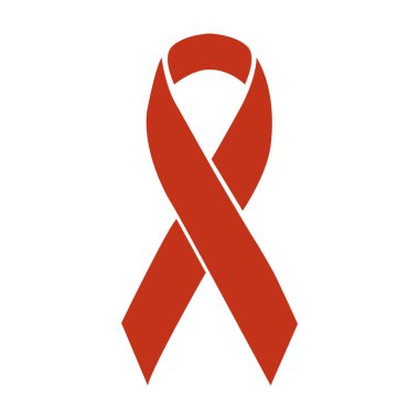 Kopya alanı olan beyaz bir arkaplanda HIV farkındalığı kırmızı kurdelesi