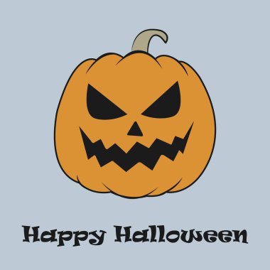 Fotokopi alanı olan gri bir arkaplanda Cadılar Bayramı kabağı