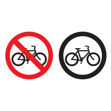 Beyaz arkaplanda bisiklet yasağı işaretleri