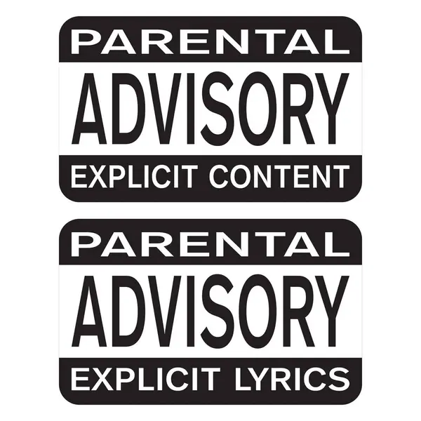 Açık Şarkı Sözleri Açık Içerik Ebeveyn Uyarısı — Stok Vektör