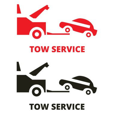 Beyaz arkaplanda siyah ve kırmızı çekici servis pankartı