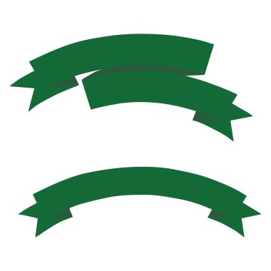 Beyaz arkaplanda yeşil kurdeleler