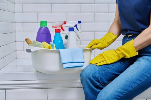 Limpieza Casa Concepto Tareas Domésticas Servicio Limpieza Casa Primer Plano —  Fotos de Stock