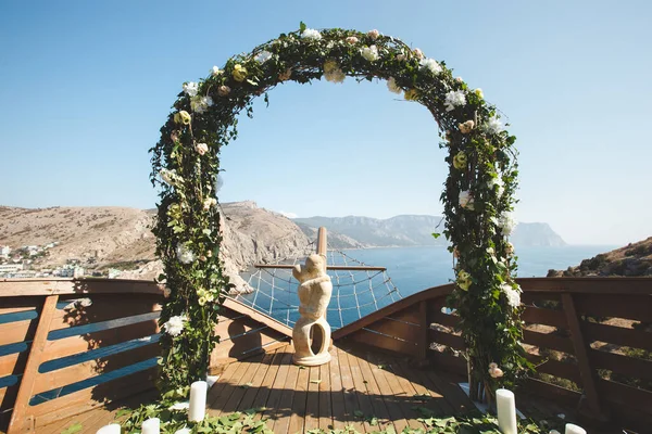 Bröllopsceremoni Vacker Havsinredning — Stockfoto