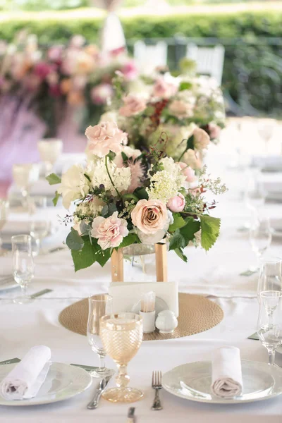 Cadre Luxueux Table Banquet Mariage — Photo