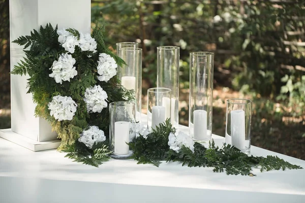 Decoração Casamento Flores Velas — Fotografia de Stock