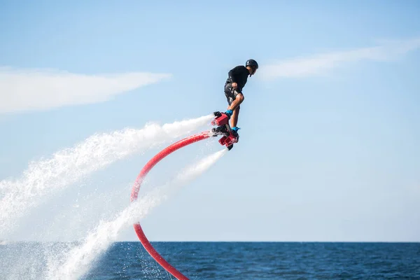 Silhouette Pilote Fly Board Mer — Photo