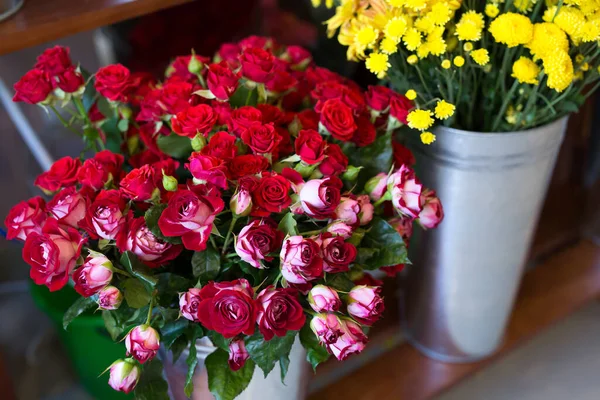 Krásné Barevné Květiny Květinářství — Stock fotografie