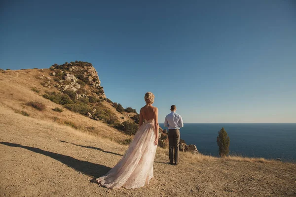 Incontro Degli Sposi Natura Sposa Dallo Sposo — Foto Stock