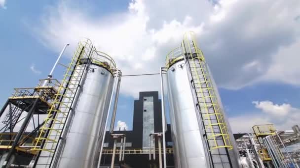 Cisternas Aço Alto Com Motivos Serviço Fábrica Fibra Carbono Equipamento — Vídeo de Stock