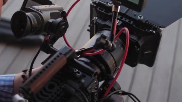 Almaty Kazakhstan July 2022 Cameraman Works Professional Video Camera Movie — Vídeo de Stock
