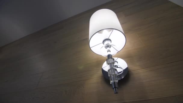 Wall Sconce Illuminating Spacious Room Luxurious Apartment Bright Light Bulb — ストック動画