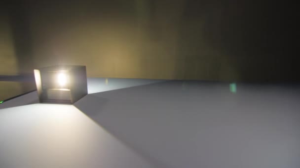 Geometric Light Pattern Glowing Lamps Wall Office Building Bottom View — Wideo stockowe