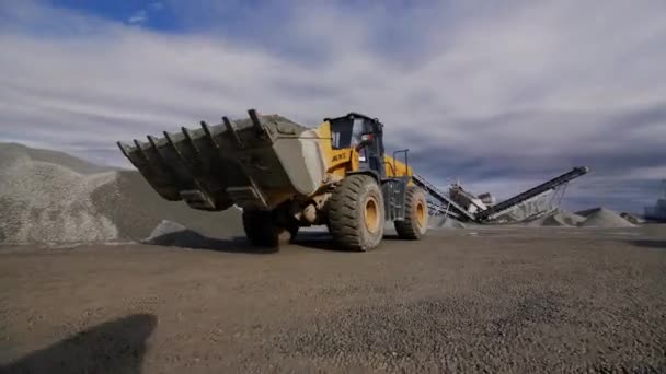 Almaty Kazakhstan Septiembre 2022 Excavadora Moderna Con Grandes Unidades Cubo — Vídeo de stock