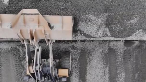 Excavatrice Verse Granit Dans Machine Filtrage Carrière Minière Vue Supérieure — Video