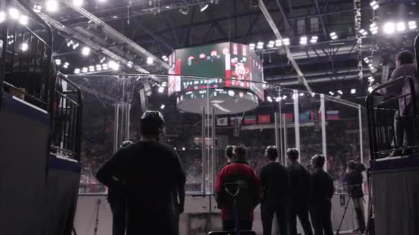 Almaty Kazakhstan March 2023 Хокейні Гравці Готуються Чемпіонату Досліджуючи Ковзанку — стокове відео