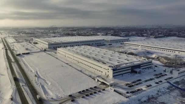 Almaty Kazakhstan Μαρτιου 2023 Μεγάλη Αποθήκη Κατασκευαστικών Συσκευών Σκεπαστή Χιόνι — Αρχείο Βίντεο