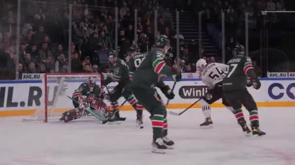 Almaty Kazakhstan March 2023 Profesionální Zápas Hokejové Aréně Příznivými Fanoušky — Stock video