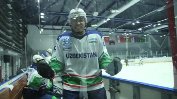 Almaty Kazakhstan Luglio 2023 Giocatore Hockey Abbigliamento Sportivo Previsione Del — Video Stock