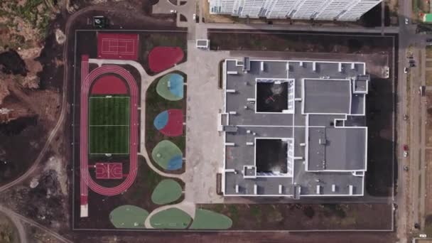 Mahallede Büyük Bir Stadyum Var Futbol Sahası Olan Spor Sahası — Stok video