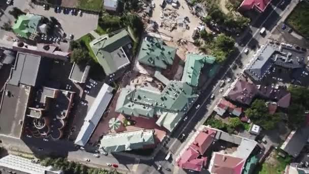 Atap Bangunan Publik Yang Direnovasi Lokasi Bangunan Yang Diterangi Sinar — Stok Video