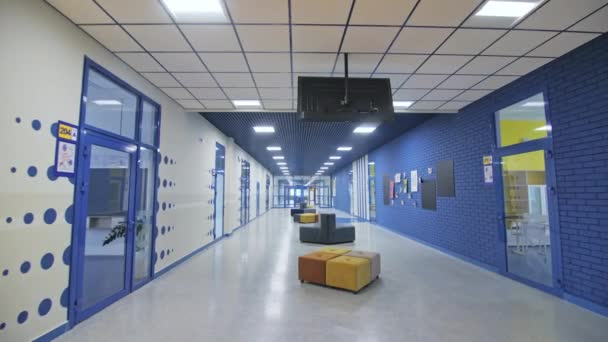 Almaty Kazakhstan August 2023 Wide Corridor Leading Classrooms Educational Institutions — Stock Video