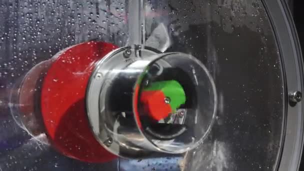 Processo Fiação Tambor Máquina Lavar Roupa Olhe Dentro Máquina Lavar — Vídeo de Stock