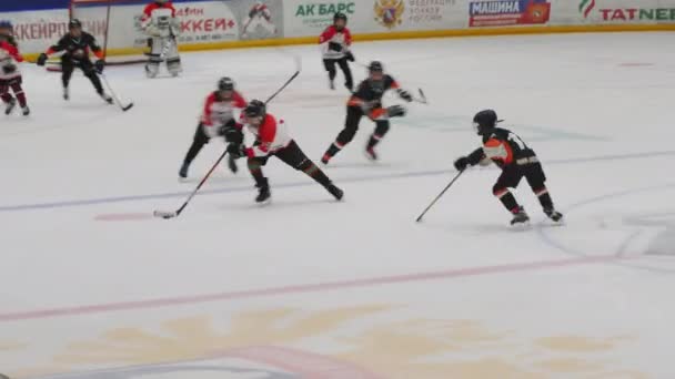 Almaty Kazakhstan August 2023 Player Hockey Team Tries Intercept Puck — Stock Video