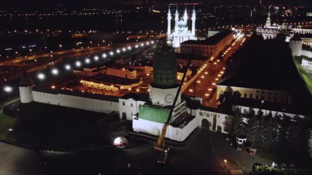 Almatie Kazakhstan August 2023 Top Van Toren Wacht Tijd Stad — Stockvideo