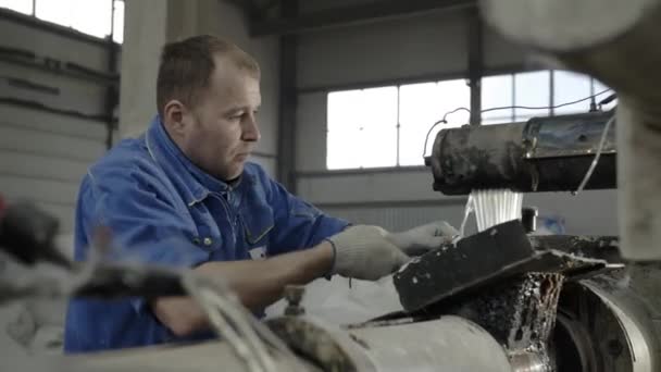 Almaty Kazakhstan September 2023 Diligent Repairman Checks Equipment Serviceability Worker — Stock Video