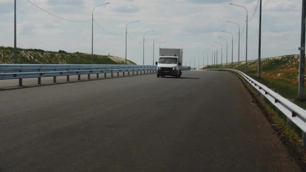 Almaty Kazakhstan Août 2023 Camion Conduit Long Autoroute Vide Avec — Video