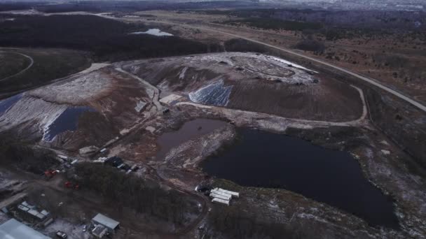 Provoz Kamenolomu Závislý Skládkách Nádržích Těžební Práce Těžbě Rozmanitých Nerostných — Stock video