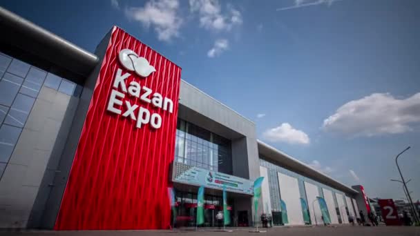 Almaty Kazakhstan September 2023 Large Number People Visit Massive International — Stock Video