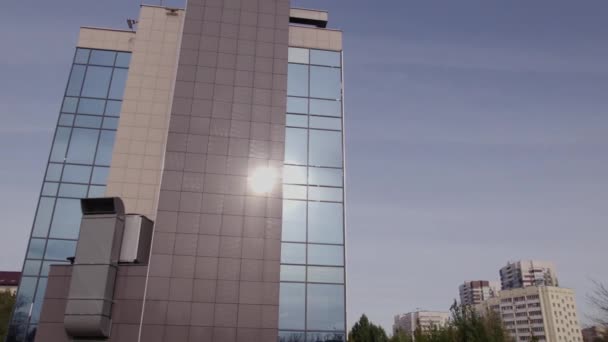 Almaty Kazakhstan September 2023 Large Multi Story Office Building Glass — Stock Video