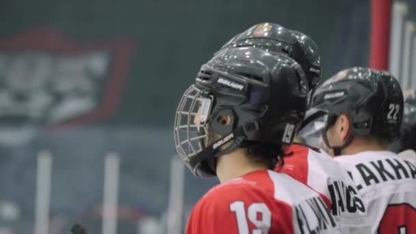 Almaty Kazakhstan Settembre 2023 Squadra Hockey Caschi Protettivi Fila Sullo — Video Stock