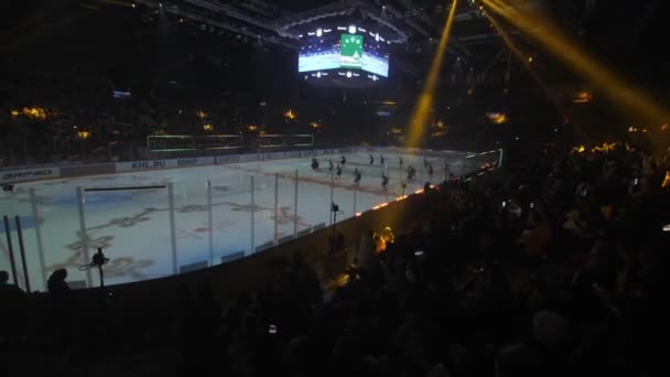 Almaty Kazakhstan Septembre 2023 Début Match Hockey Sur Patinoire Côté — Video