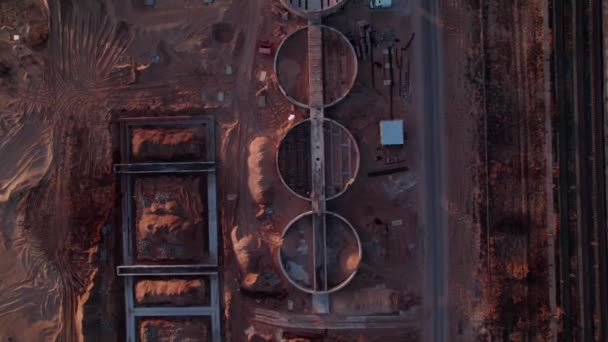 Local Construção Oficinas Produção Território Parque Industrial Terreno Não Pavimentado — Vídeo de Stock